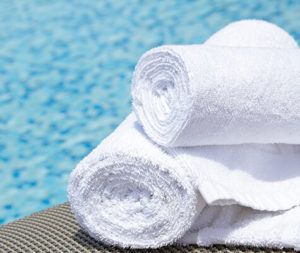 Towels by Apartment pool